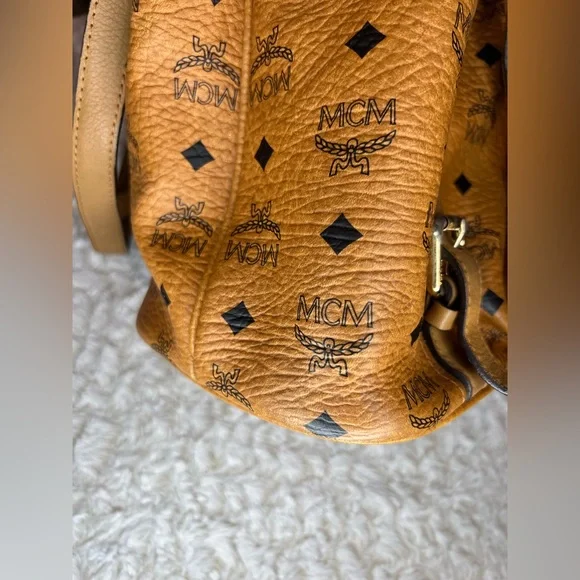 Authentic MCM Cognac Visetos 2 way Bag